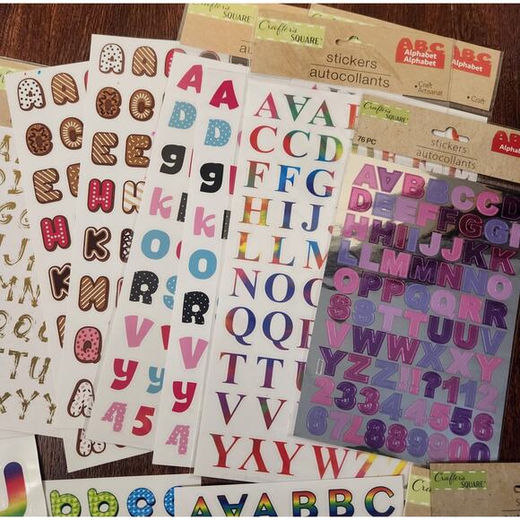 Sticker Bundle Alphabet Stickers Quotes Cactus Most brand new 6 partial sheets - Picture 8 of 10